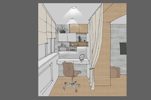 Заказать  «от производителей» личный Блиц-проект интерьеров жилого пространства в г. Бердичев  . Спальня 16,7м2. Вид 3